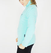 Womens Jack Wolfskin Gecko Fleece Pool Blue Half Zip Long Sleeved Top